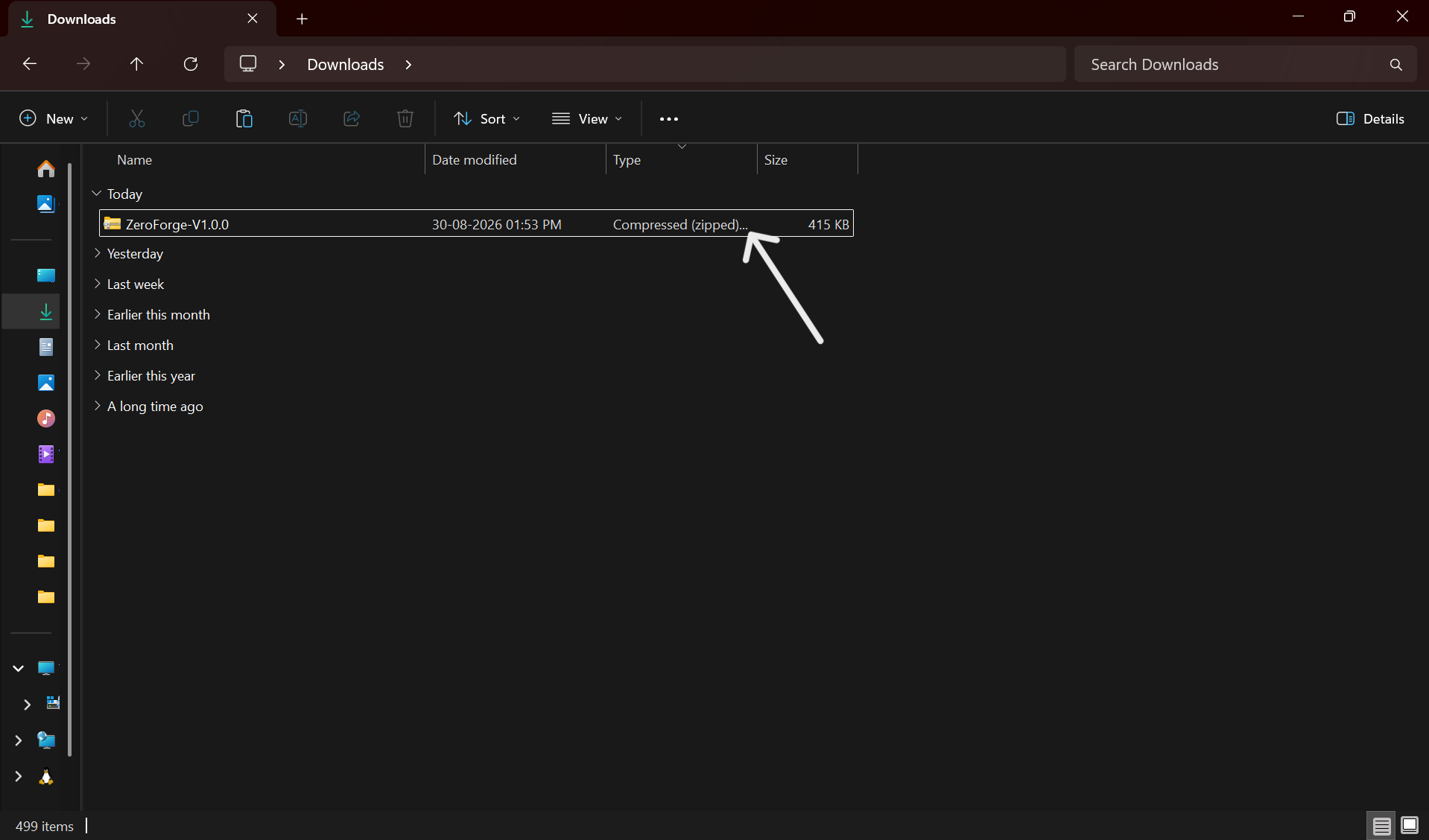 Download the zeroForge zip file